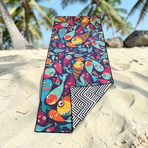 4Monster Microfiber Beach Towel Colorful Cartoon Fish Fashion Lightweight